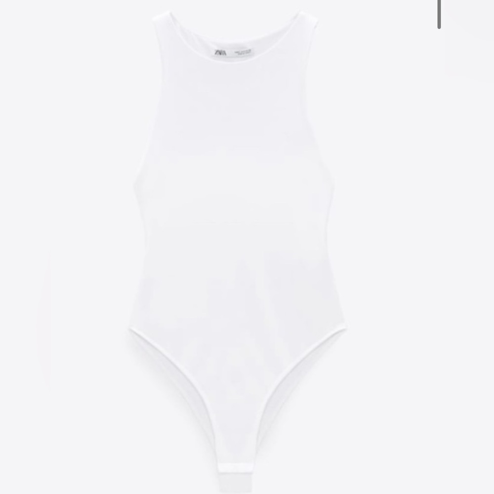 Zara White Halter Neck Bodysuit